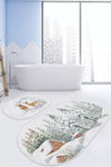 Set di 2 Tappetini da bagno antiscivolo Yldiko BPS588 Oval Multicolore, 100 x 60 cm / 60 x 50 cm