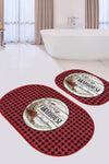 Set di 2 Tappetini da bagno antiscivolo Yldiko BPS595 Oval Multicolore, 100 x 60 cm / 60 x 50 cm (1)
