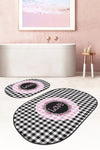 Set di 2 Tappetini da bagno antiscivolo Yldiko BPS596 Oval Multicolore, 100 x 60 cm / 60 x 50 cm