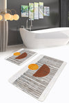 Set di 2 Tappetini da bagno antiscivolo Zerrin BPS344 Rectangle Multicolore, 100 x 60 cm / 60 x 50 cm