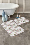 Set di 2 Tappetini da bagno antiscivolo Zerrin BPS345 Rectangle Multicolore, 100 x 60 cm / 60 x 50 cm
