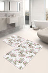 Set di 2 Tappetini da bagno antiscivolo Zerrin BPS345 Rectangle Multicolore, 100 x 60 cm / 60 x 50 cm (2)