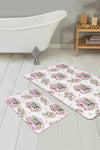 Set di 2 Tappetini da bagno antiscivolo Zerrin BPS346 Rectangle Multicolore, 100 x 60 cm / 60 x 50 cm
