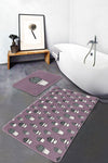 Set di 2 Tappetini da bagno antiscivolo Zerrin BPS347 Rectangle Multicolore, 100 x 60 cm / 60 x 50 cm (2)