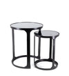 Set di 2 tavolini da caffè Antique Round Nero