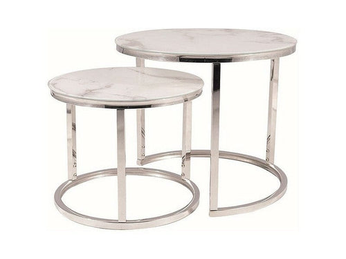 Set di 2 tavolini da caffè Atlanta B II Bianco