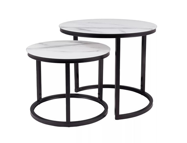 Set di 2 tavolini da caffè Atlanta C II Bianco e Nero