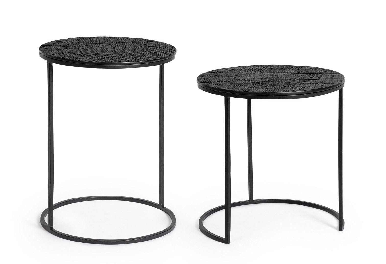 Bizzotto Set di 2 tavolini da caffè Aziza Nero