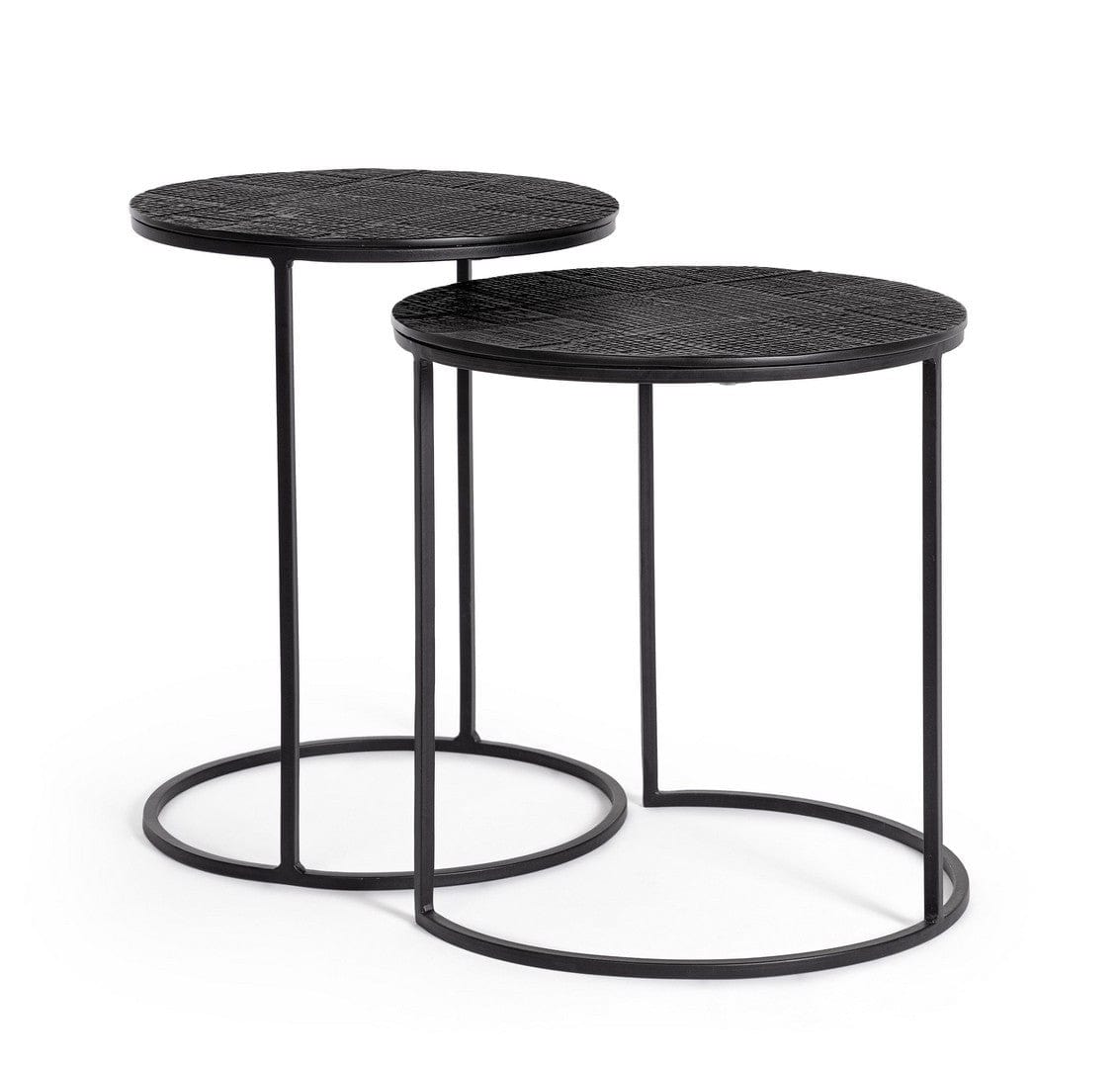 Bizzotto Set di 2 tavolini da caffè Aziza Nero