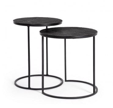 Bizzotto Set di 2 tavolini da caffè Aziza Nero