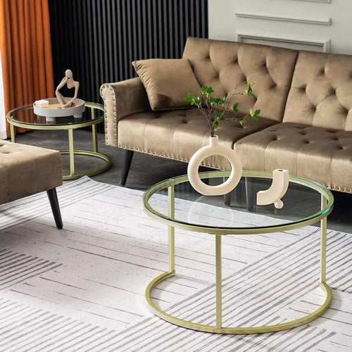 Set di 2 tavolini da caffè Belarus Oro (1)