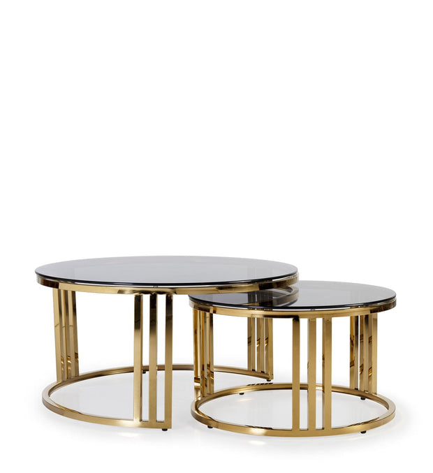 Set di 2 tavolini da caffè Berlin Round Nero