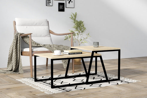 Set di 2 tavolini da caffè Boyce Quercia
