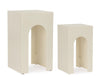 Bizzotto Set di 2 tavolini da caffè Creamy Rectangular Crema