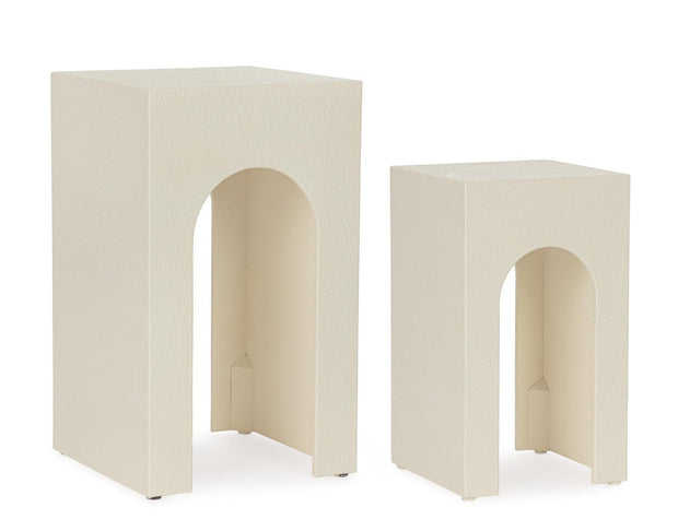 Bizzotto Set di 2 tavolini da caffè Creamy Rectangular Crema