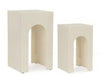 Bizzotto Set di 2 tavolini da caffè Creamy Rectangular Crema