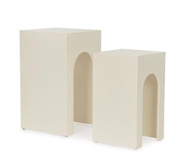 Bizzotto Set di 2 tavolini da caffè Creamy Rectangular Crema