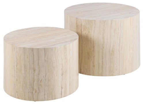 Actona Set di 2 tavolini da caffè Dice Beige