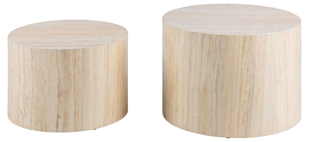 Actona Set di 2 tavolini da caffè Dice Beige