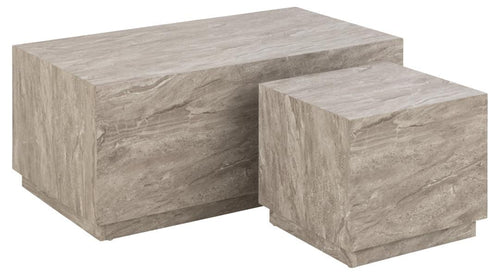 Set di 2 tavolini da caffè Dice Grigio