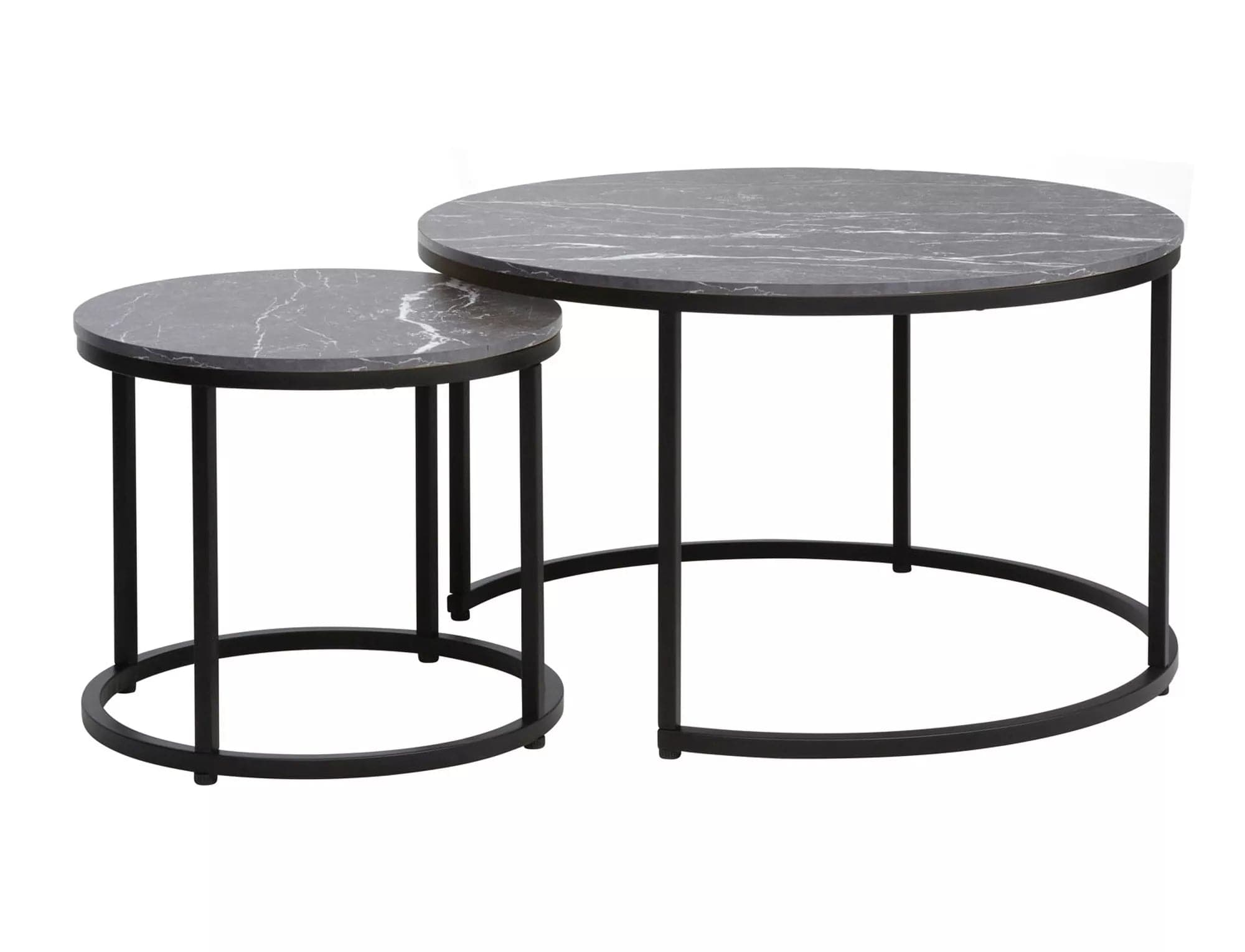 Set di 2 tavolini da caffè Dion Nero