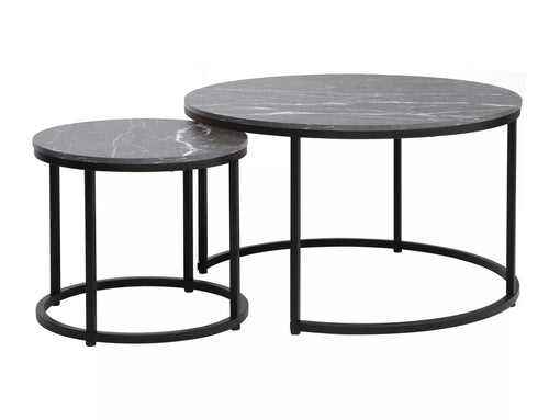 Set di 2 tavolini da caffè Dion Nero