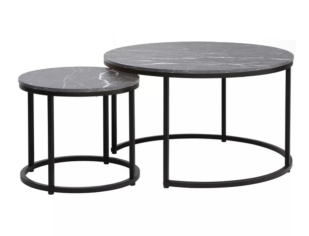 Set di 2 tavolini da caffè Dion Nero