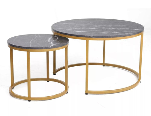 Set di 2 tavolini da caffè Dion Nero