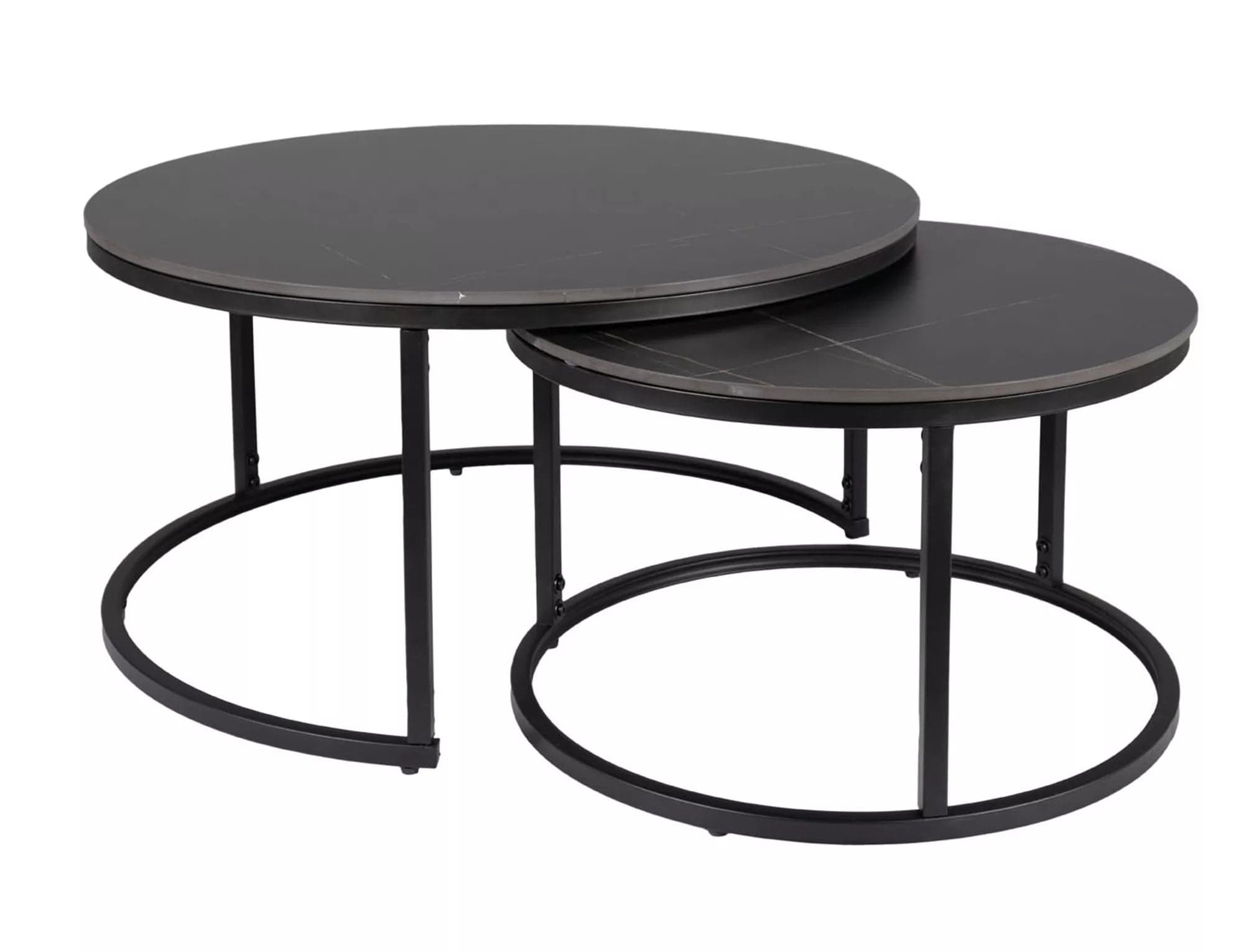 Set di 2 tavolini da caffè Ferrante D Nero (1)
