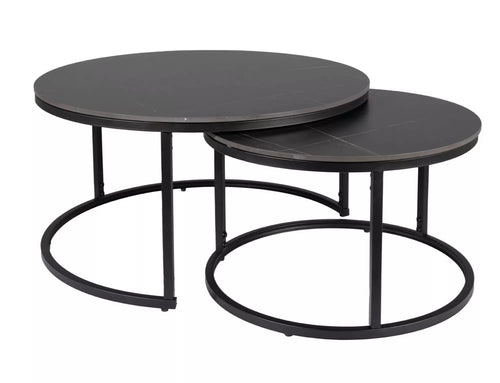 Set di 2 tavolini da caffè Ferrante D Nero (1)