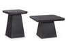 Bizzotto Set di 2 tavolini da caffè Fuji Nero