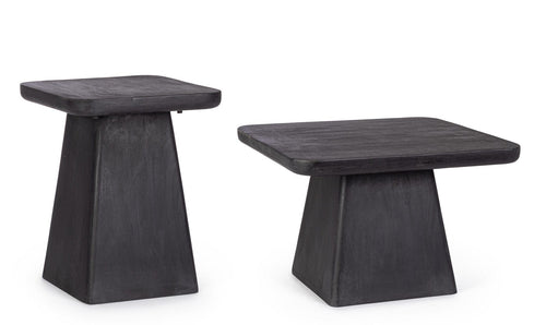 Bizzotto Set di 2 tavolini da caffè Fuji Nero