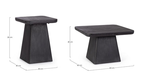 Bizzotto Set di 2 tavolini da caffè Fuji Nero