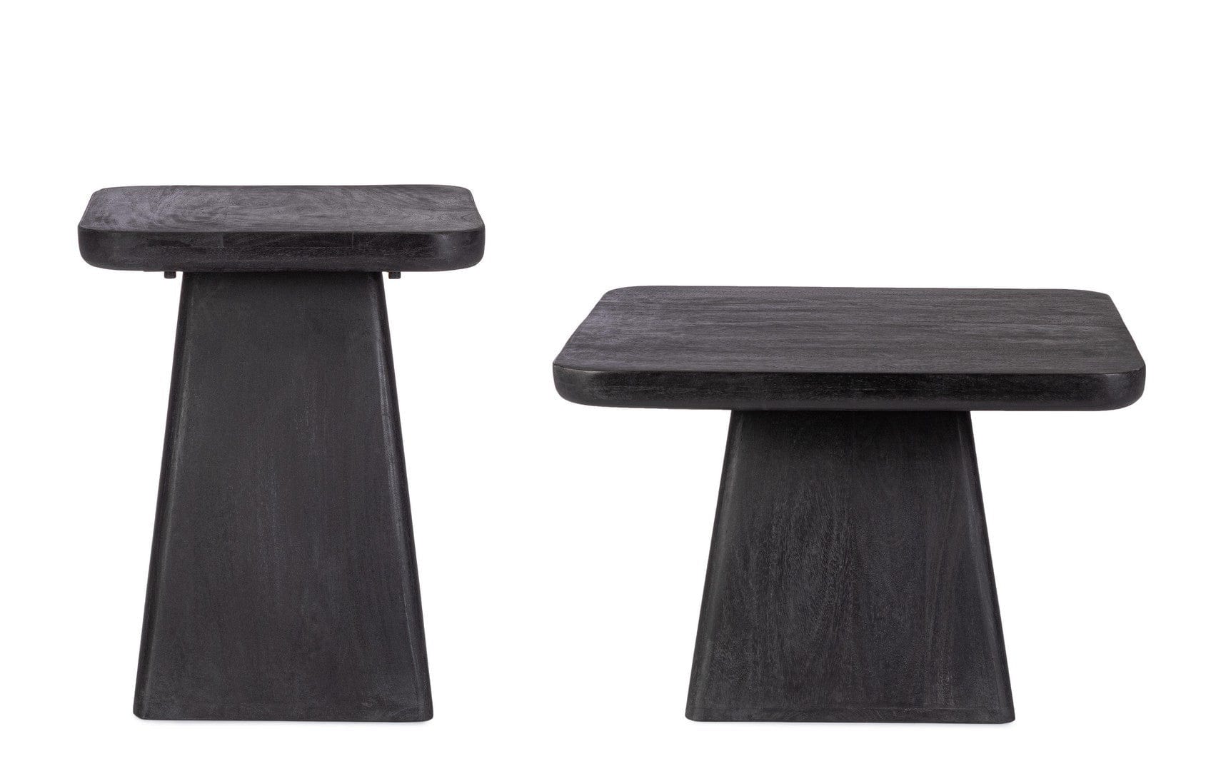 Bizzotto Set di 2 tavolini da caffè Fuji Nero