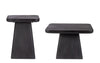 Bizzotto Set di 2 tavolini da caffè Fuji Nero