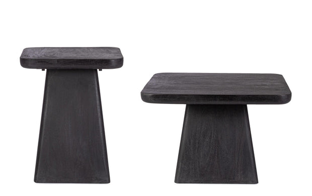 Bizzotto Set di 2 tavolini da caffè Fuji Nero