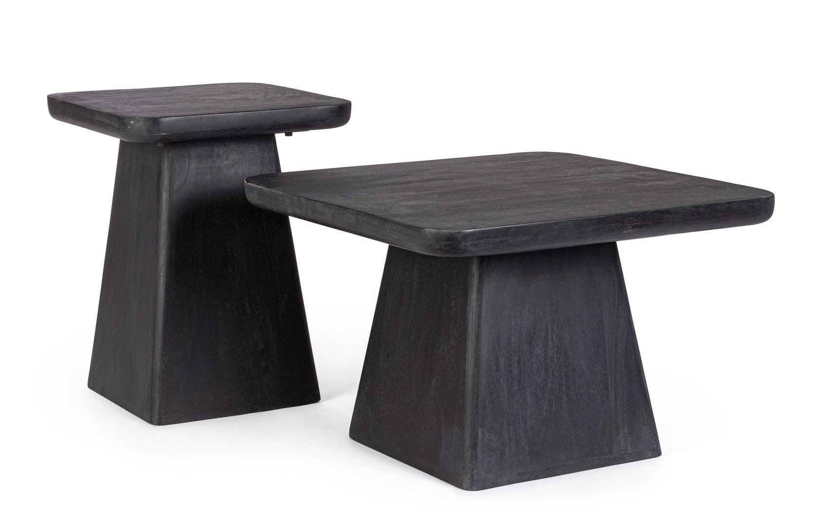 Bizzotto Set di 2 tavolini da caffè Fuji Nero