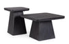 Bizzotto Set di 2 tavolini da caffè Fuji Nero