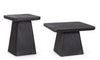Bizzotto Set di 2 tavolini da caffè Fuji Nero