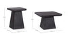 Bizzotto Set di 2 tavolini da caffè Fuji Nero