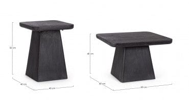Bizzotto Set di 2 tavolini da caffè Fuji Nero
