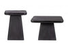 Bizzotto Set di 2 tavolini da caffè Fuji Nero