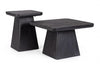 Bizzotto Set di 2 tavolini da caffè Fuji Nero