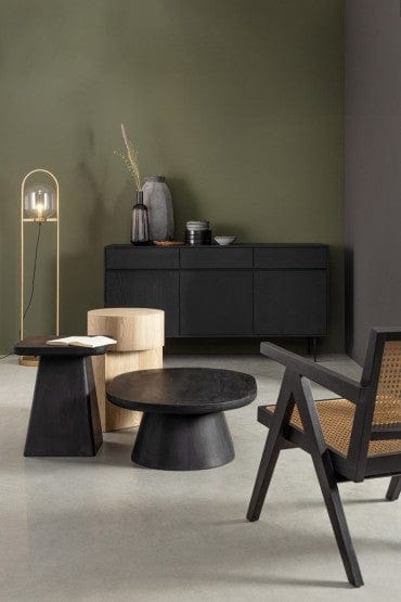 Bizzotto Set di 2 tavolini da caffè Fuji Nero
