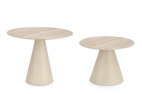 Bizzotto Set di 2 tavolini da caffè Hardy Crema