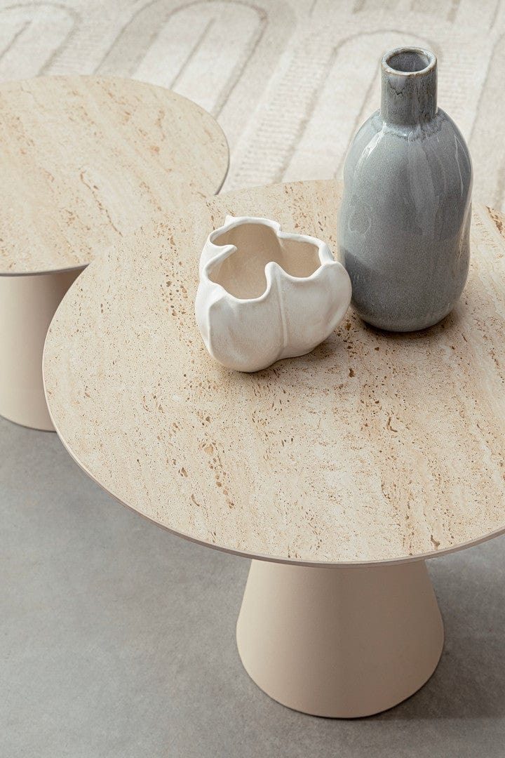 Bizzotto Set di 2 tavolini da caffè Hardy Crema