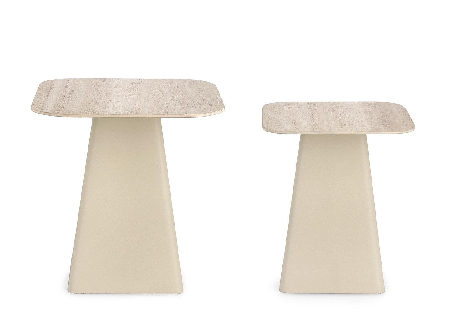 Bizzotto Set di 2 tavolini da caffè Hardy Crema