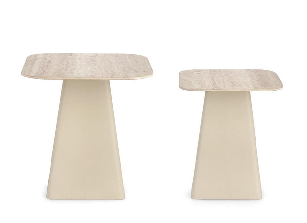 Bizzotto Set di 2 tavolini da caffè Hardy Crema