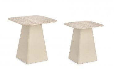 Bizzotto Set di 2 tavolini da caffè Hardy Crema