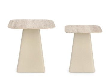 Bizzotto Set di 2 tavolini da caffè Hardy Crema